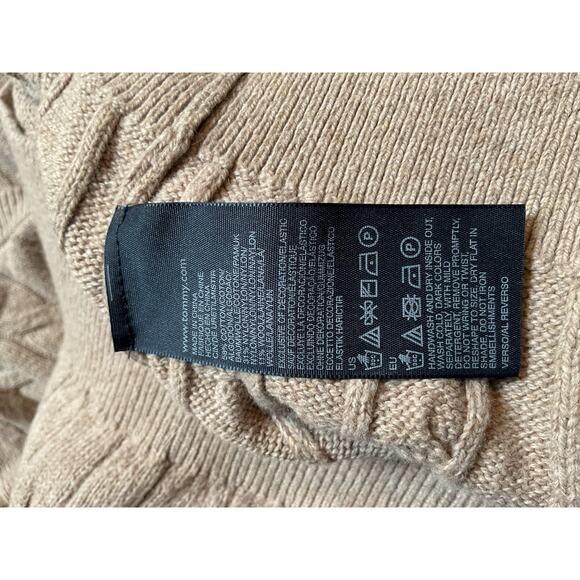 Tommy Hilfiger Men’s Beige Cable Knit Cotton Sweater Classic Pullover Size XL - Picture 4 of 4